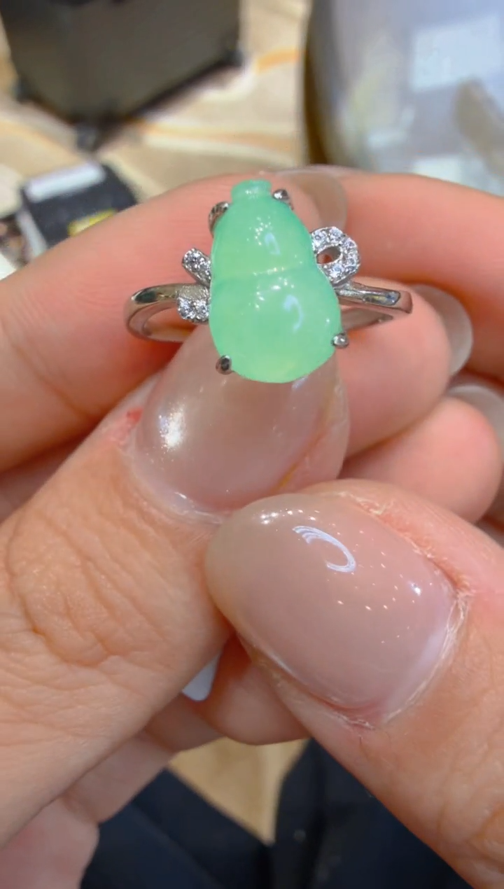 银S925镶嵌戒指翡翠多样性团购发一件