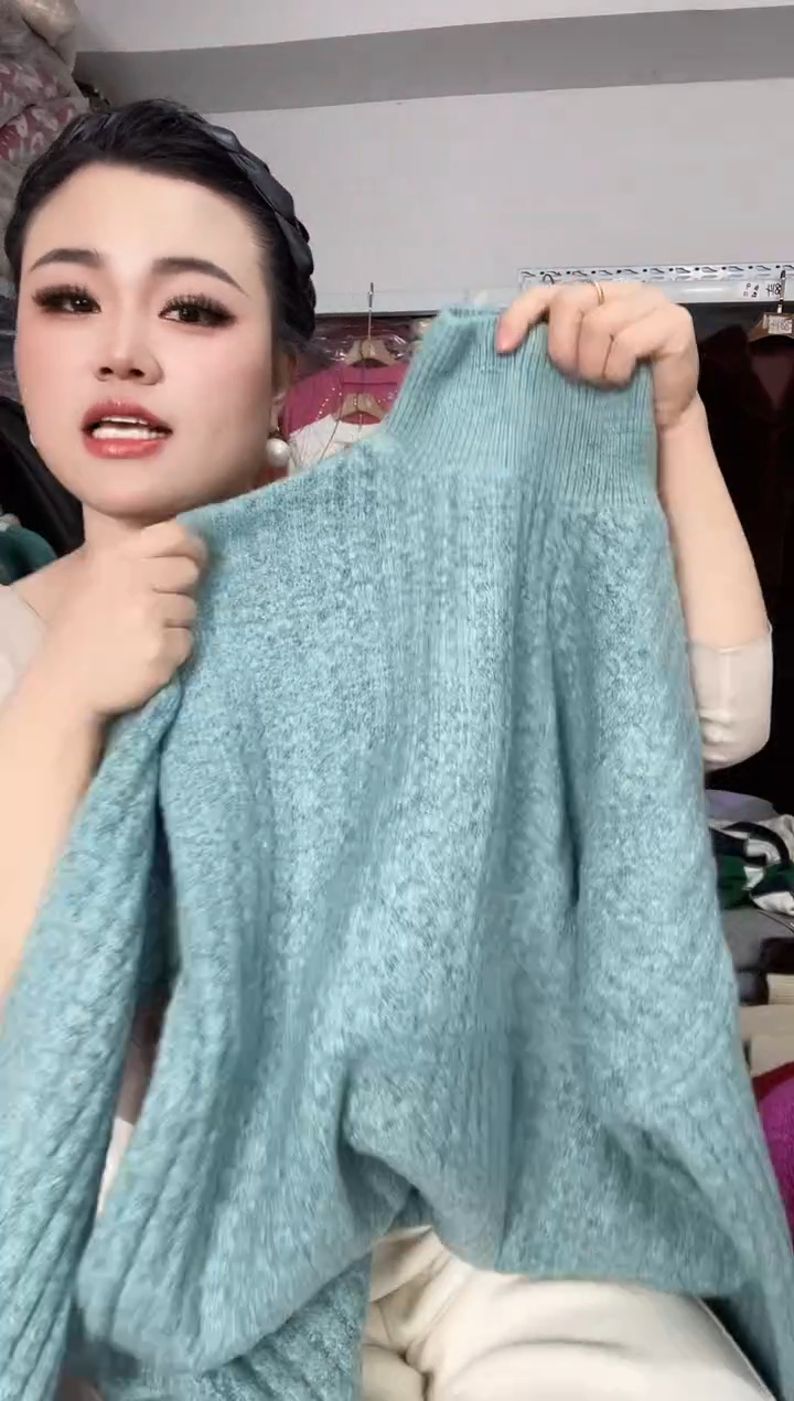 花沙  毛衣  蓝色 2