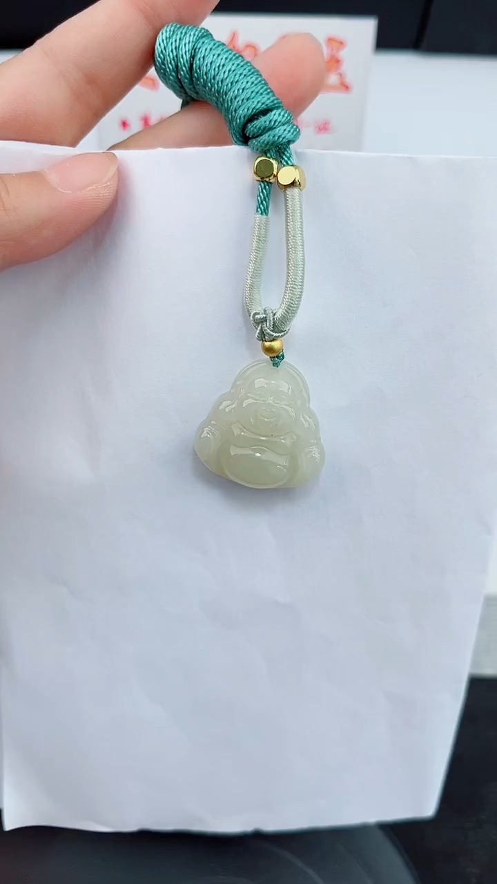 和田玉未镶嵌吊坠(赠链)111岚钻微色差T佛公