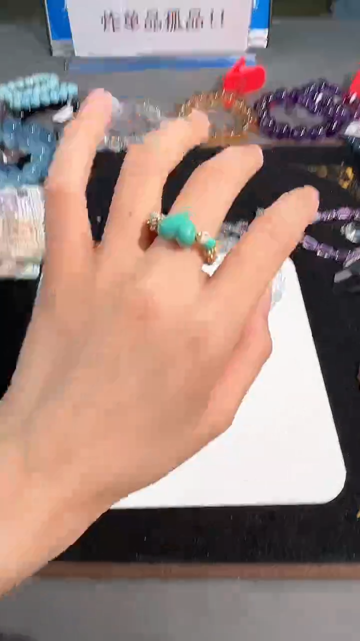 水晶手链未镶嵌78号美松爱心指圈
