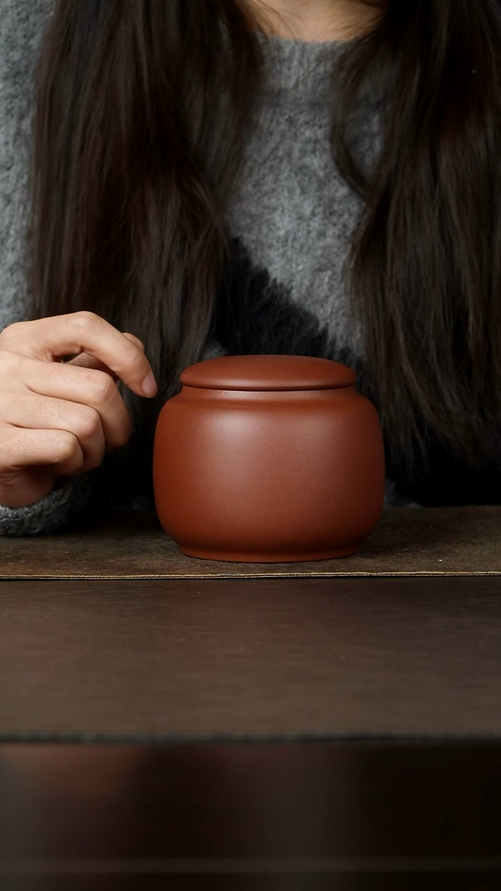 紫砂茶叶罐杯研所专属 生香小罐 清水泥紫砂茶叶罐 约150g