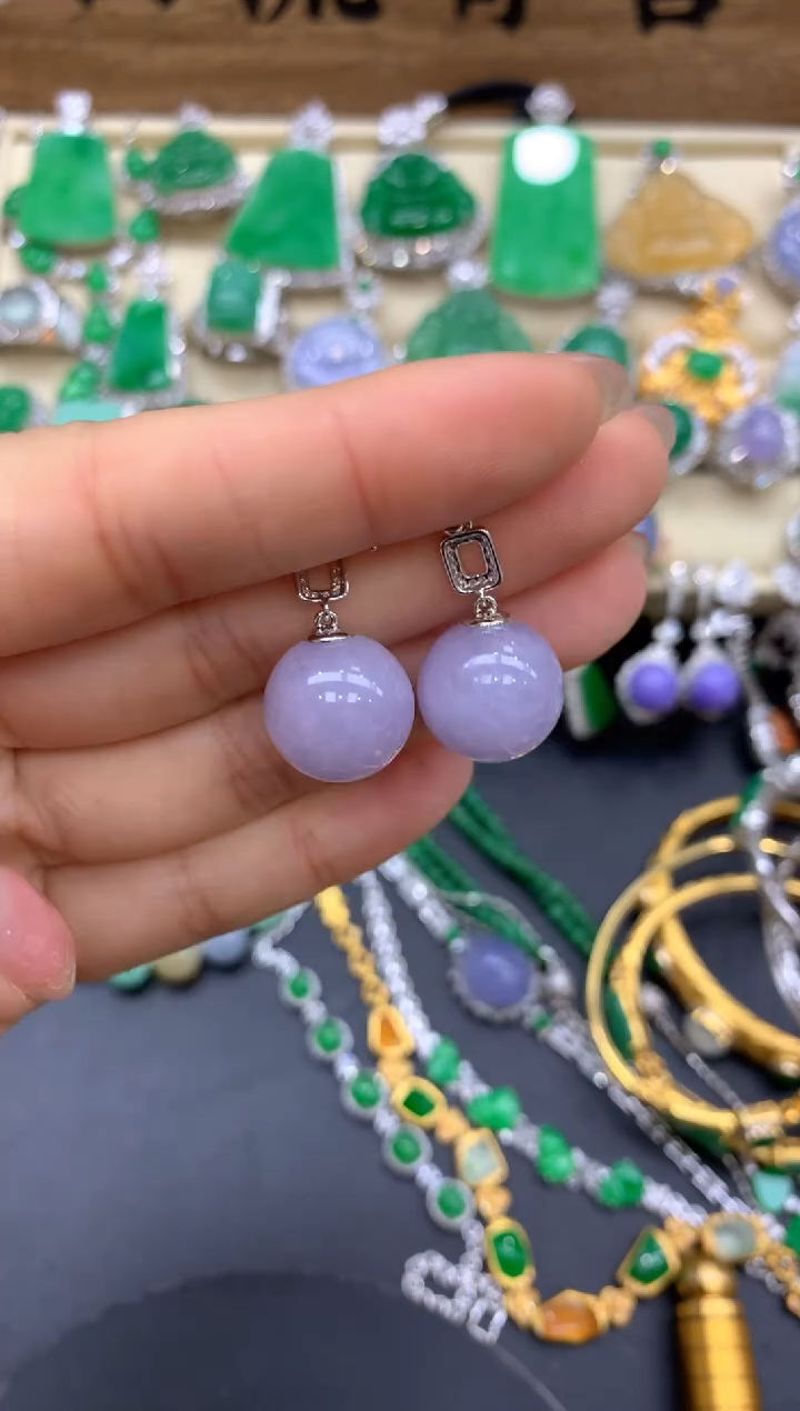 【闪购商品】翡翠耳饰18K金镶嵌451-中国好珍宝