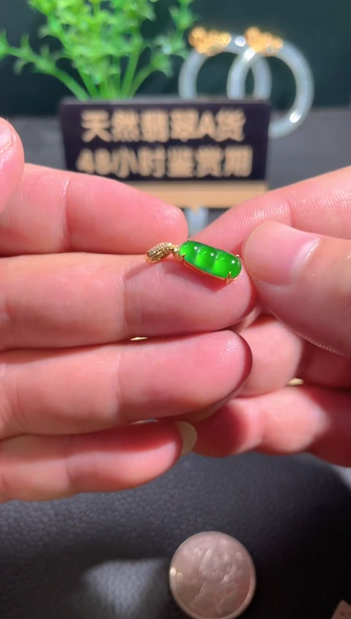 翡翠18K金镶嵌颈饰翡翠