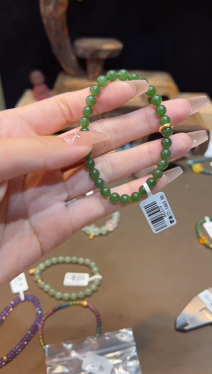 【闪购商品】和田玉手饰18K金镶嵌手饰@@A6379