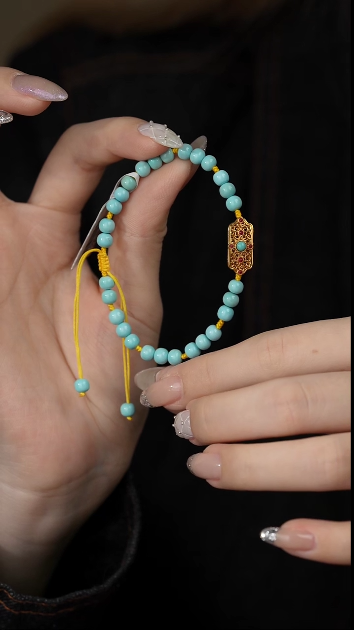 【闪购商品】绿松石单圈18K金镶嵌U11（多样性发一件）