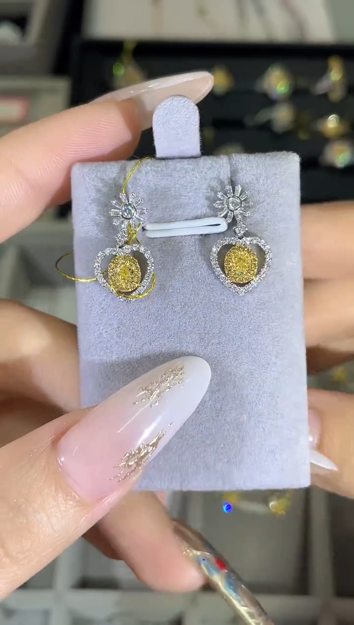 18K金镶嵌耳饰钻石HY