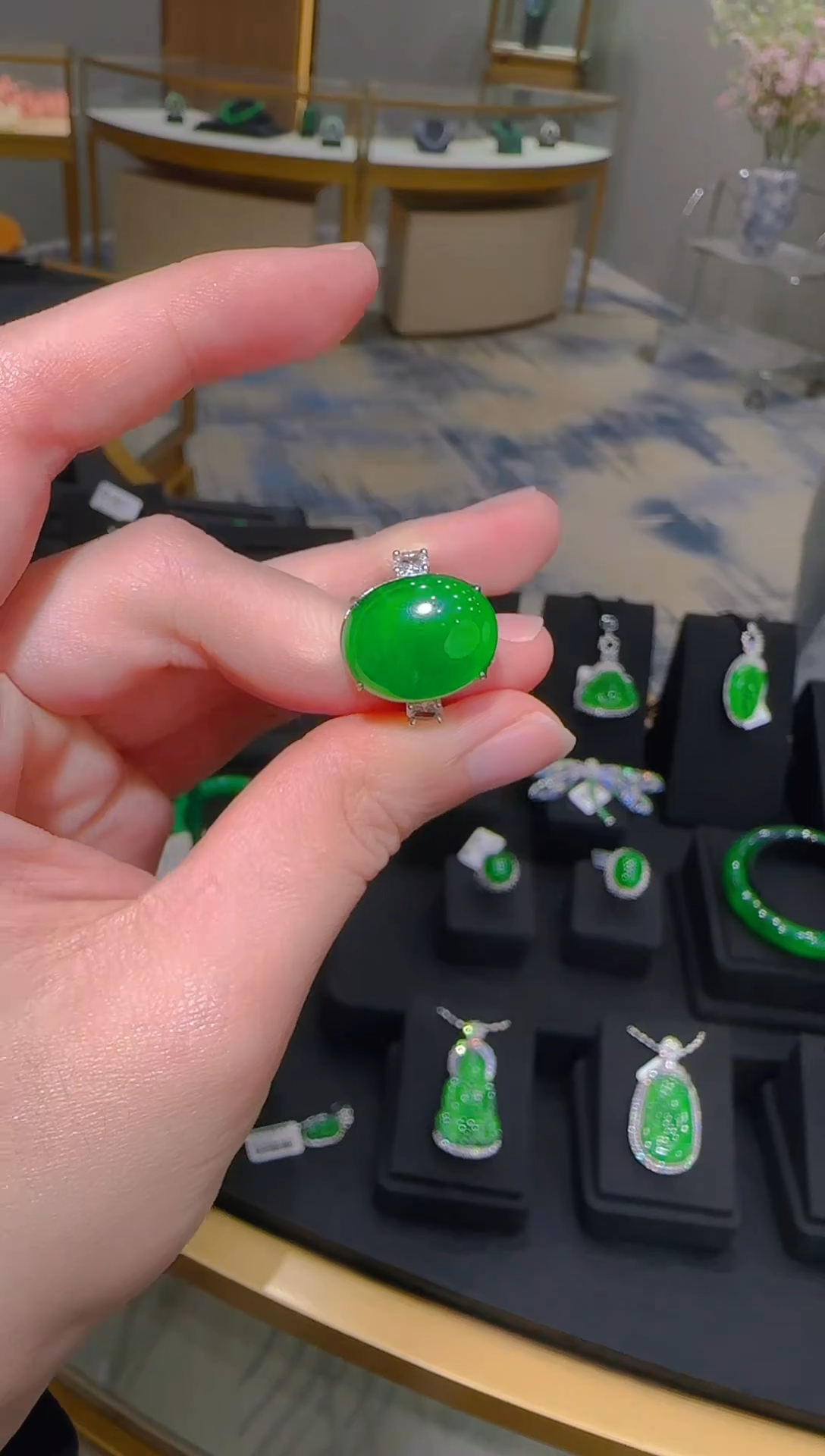 【闪购商品】翡翠戒指银S925镶嵌天然翡翠A货多样性发一件