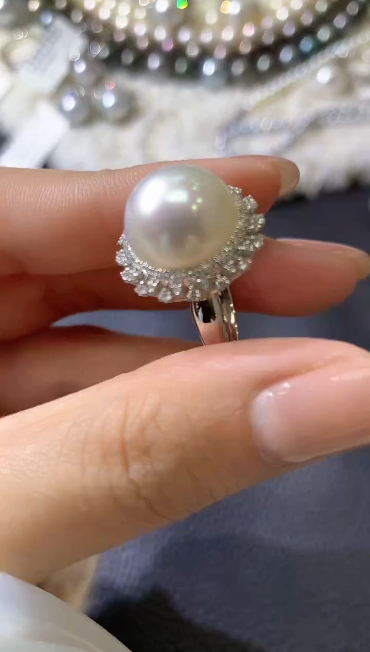 【闪购商品】海水珍珠戒指18K金镶嵌D45珍珠