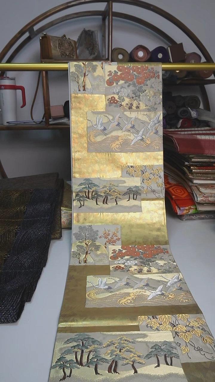 【闪购商品】织绣148西阵织六通花鸟