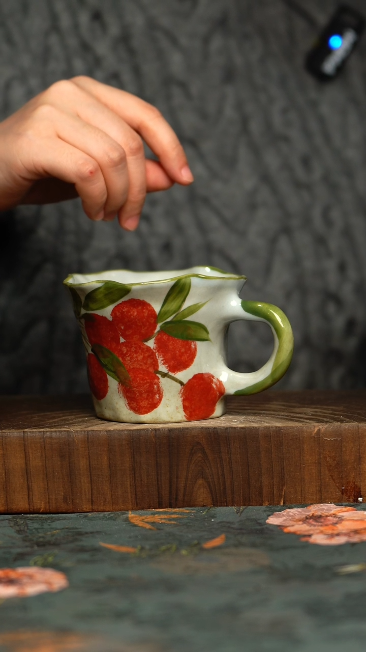 杯釉下彩手工手绘同款陶器