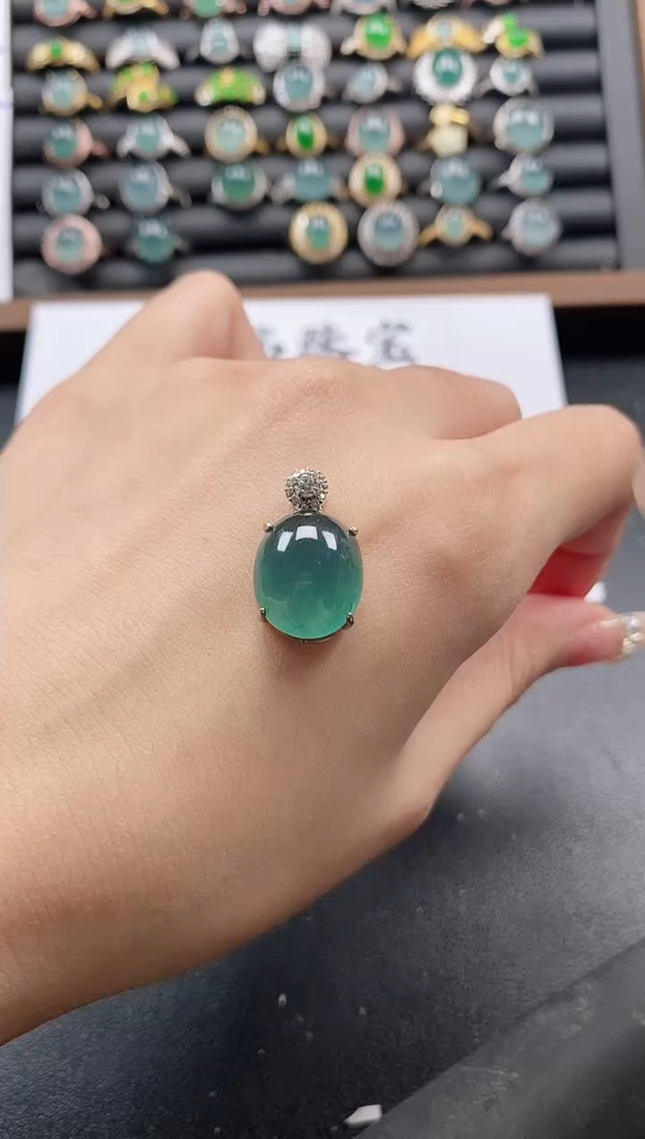 银S925镶嵌戒指翡翠51511