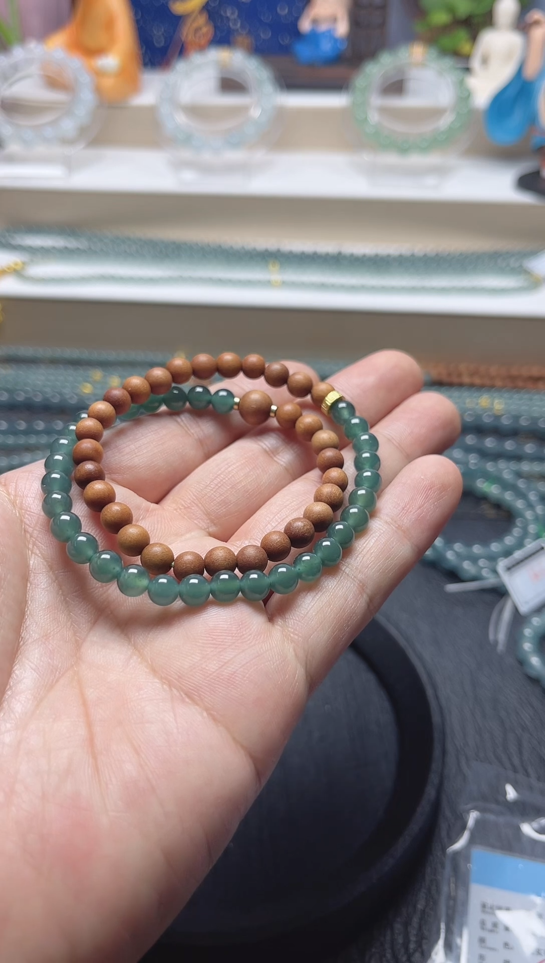 未镶嵌手串翡翠天然危地马拉翡翠手串卡5.8左右