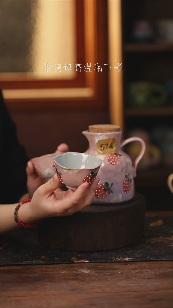 陶瓷景德镇高温釉下手绘陶瓷@L574@