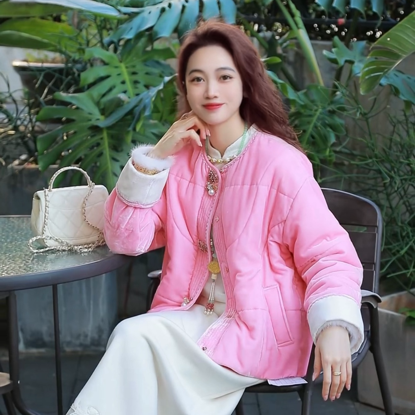 《婷婷定制》时尚中式国风百搭气质软糯加棉加厚女外套7047