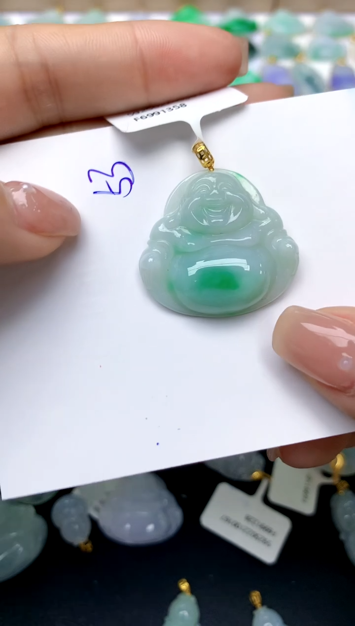 【闪购商品】翡翠颈饰18K金镶嵌53天然A货翡翠