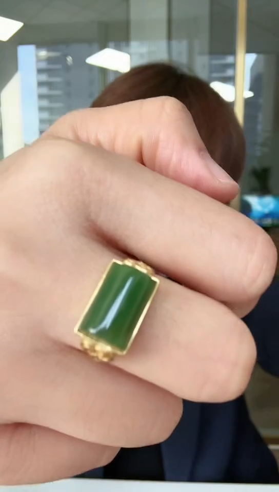 【闪购商品】和田玉戒指银S925镶嵌戒指4