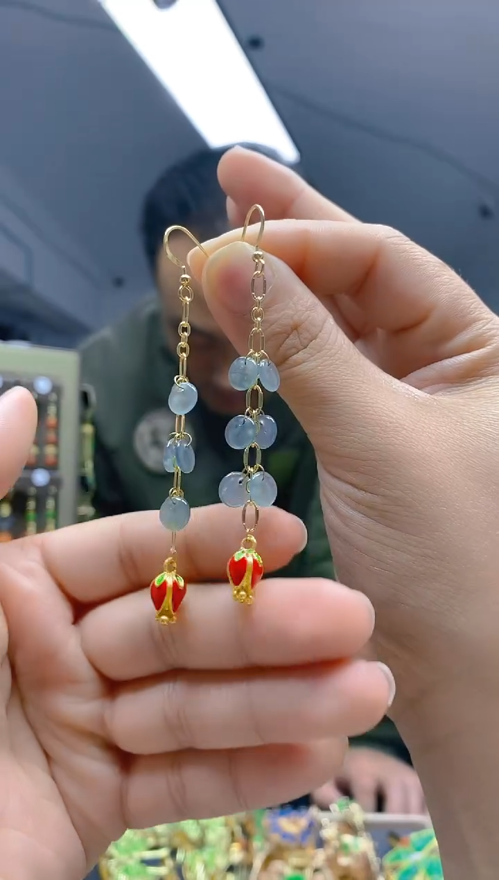【闪购商品】翡翠耳饰合金187翡翠耳钩
