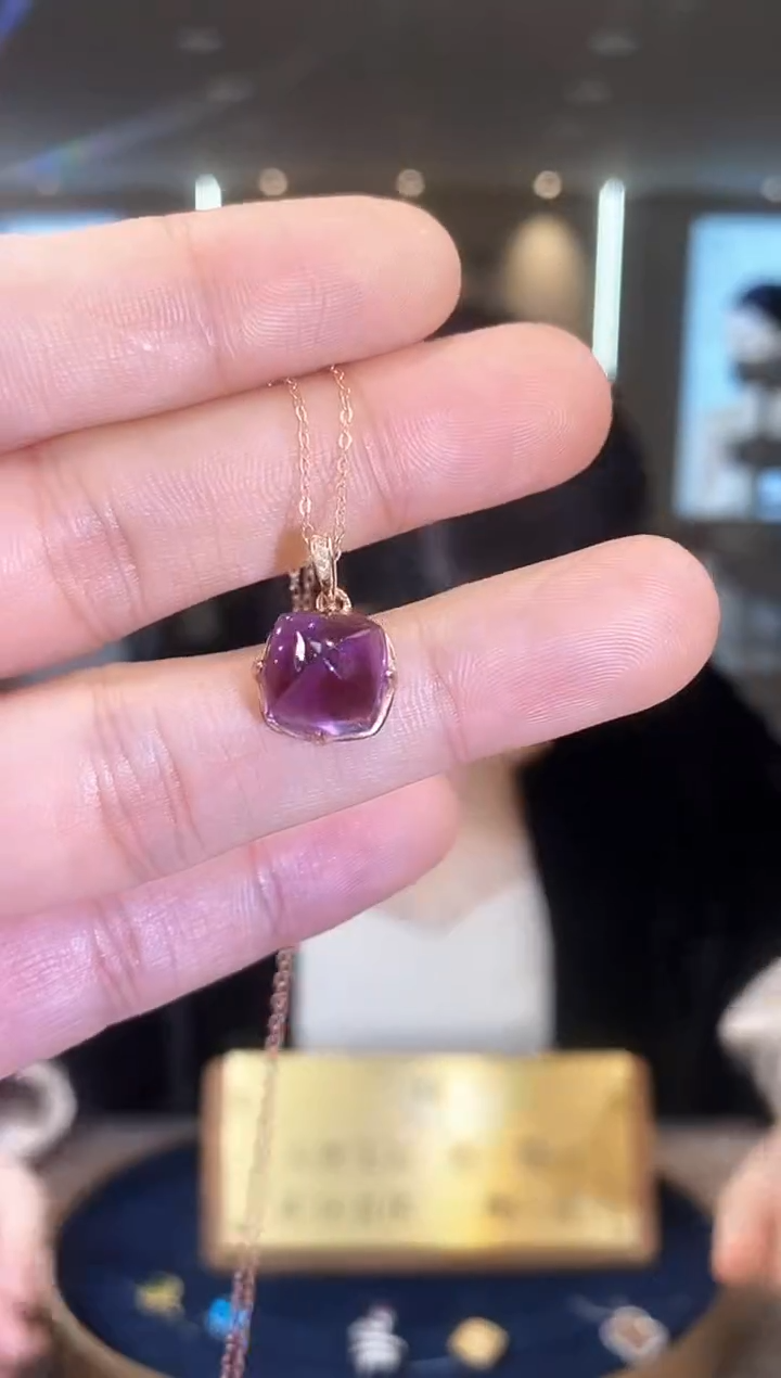 【闪购商品】水晶项链银S925镶嵌09天然宝石