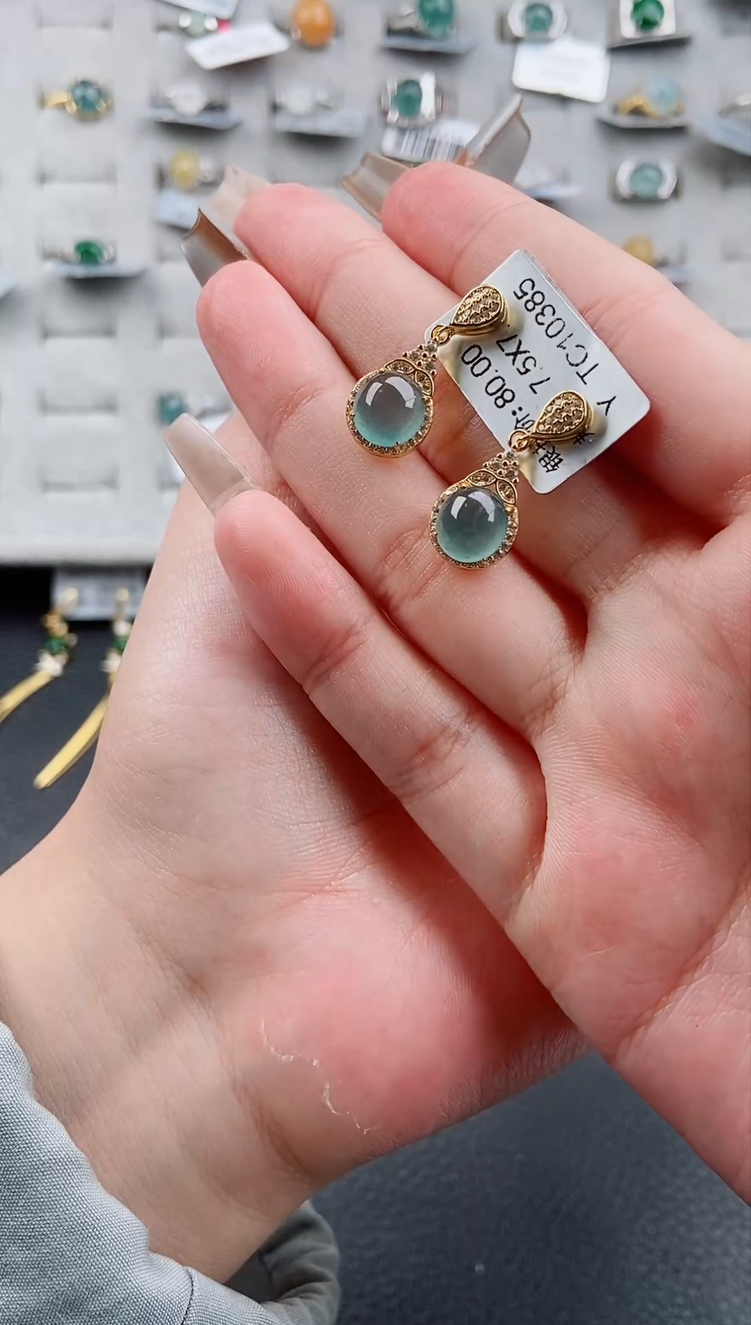 【闪购商品】翡翠耳饰银S925镶嵌戒指200