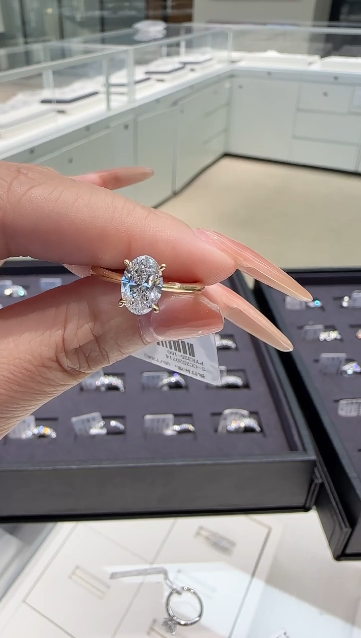 【闪购商品】合成钻石18K金镶嵌k黄1.17ct14#