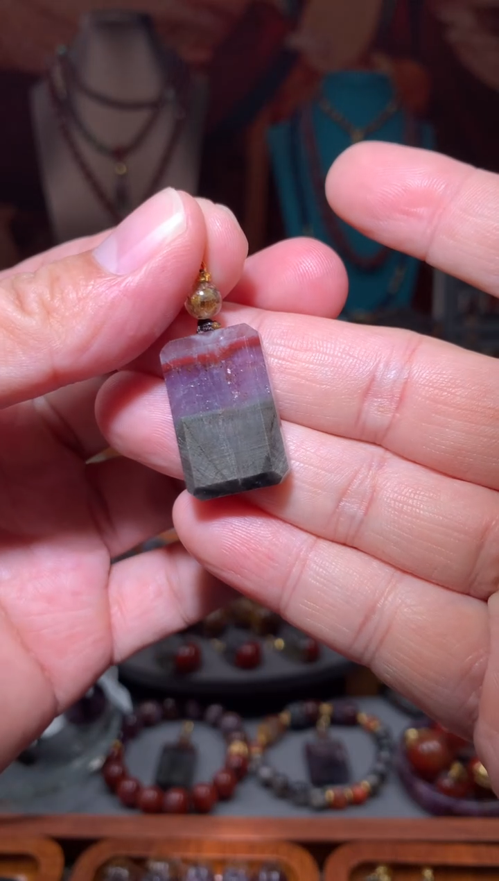 未镶嵌珠宝半成品水晶极光无事牌