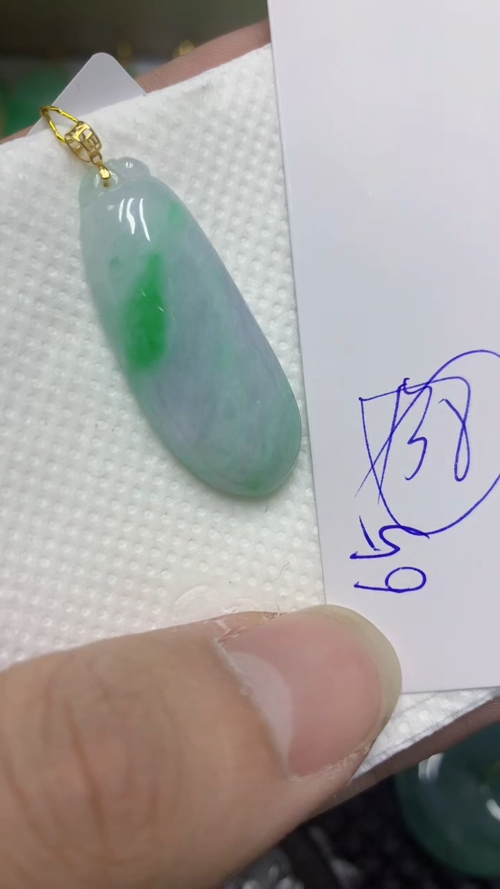 颈饰18K金镶嵌翡翠翡翠111111111