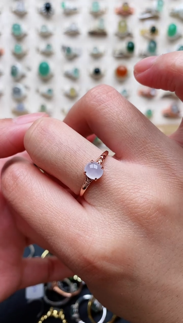 【闪购商品】翡翠戒指银S925镶嵌天然翡翠111  7+