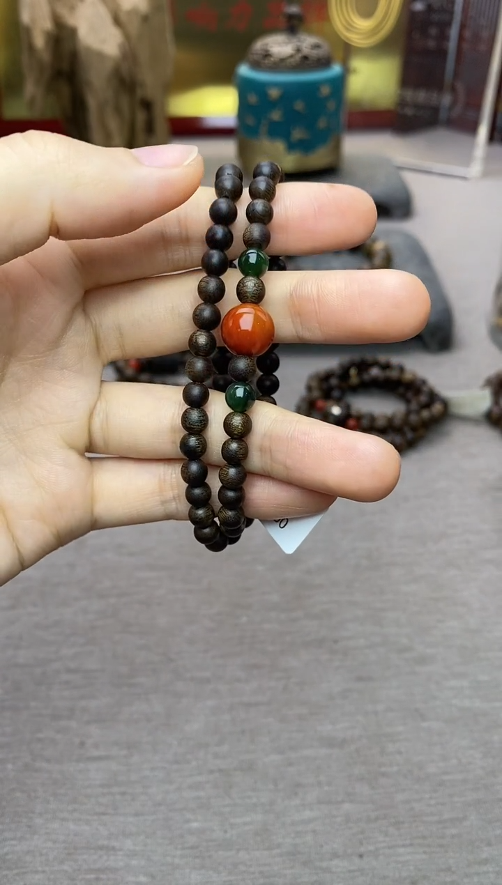 【闪购商品】沉香手串越南顺化紫棋糖结料0.5双圈沉水＋配饰