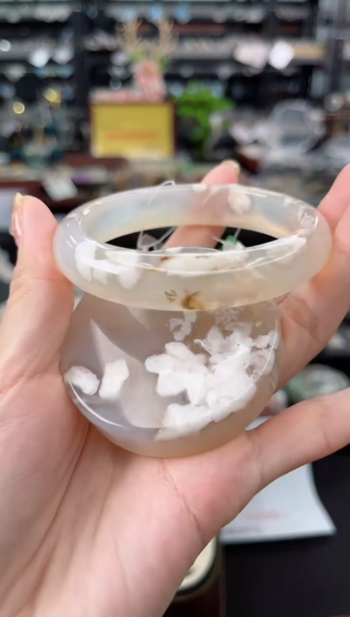 【闪购商品】石英质玉手镯未镶嵌57圈口（赠品镯心）3456254