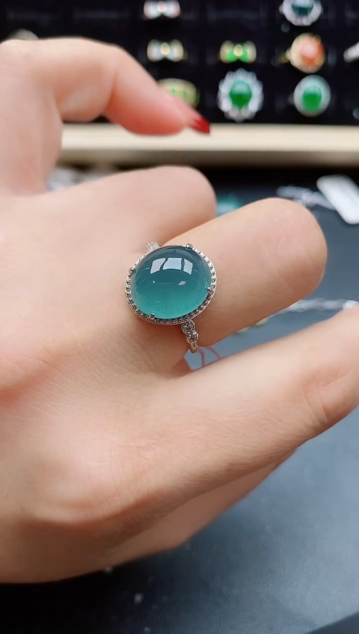 【闪购商品】翡翠戒指银S925镶嵌12121