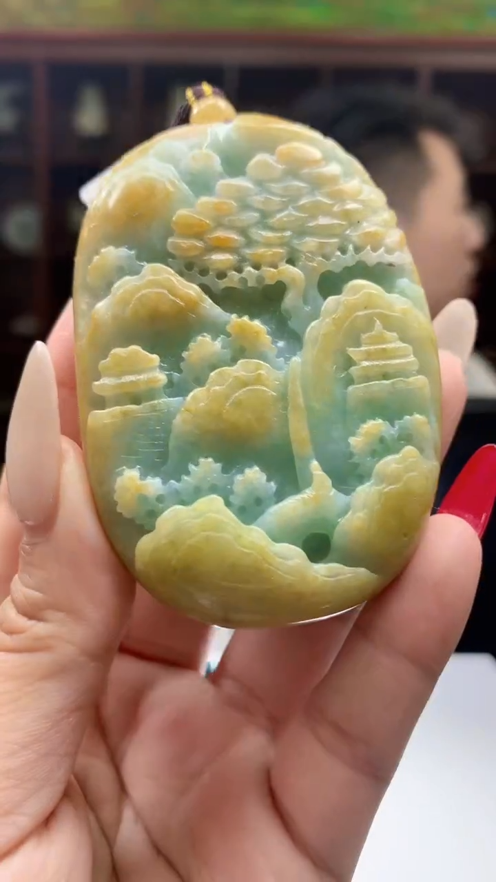 【闪购商品】定制翡翠未镶嵌1088lj-毛货挂件56