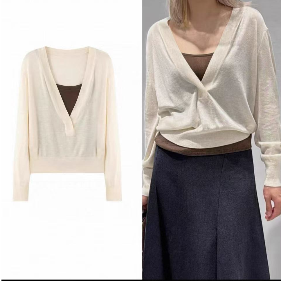 艾家商场女装时尚休闲两件套针织衫