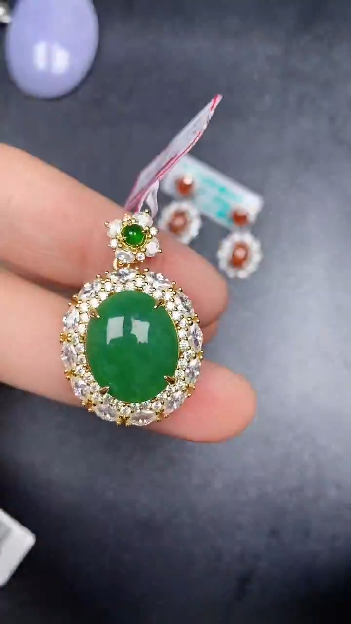 银S925镶嵌戒指翡翠2620