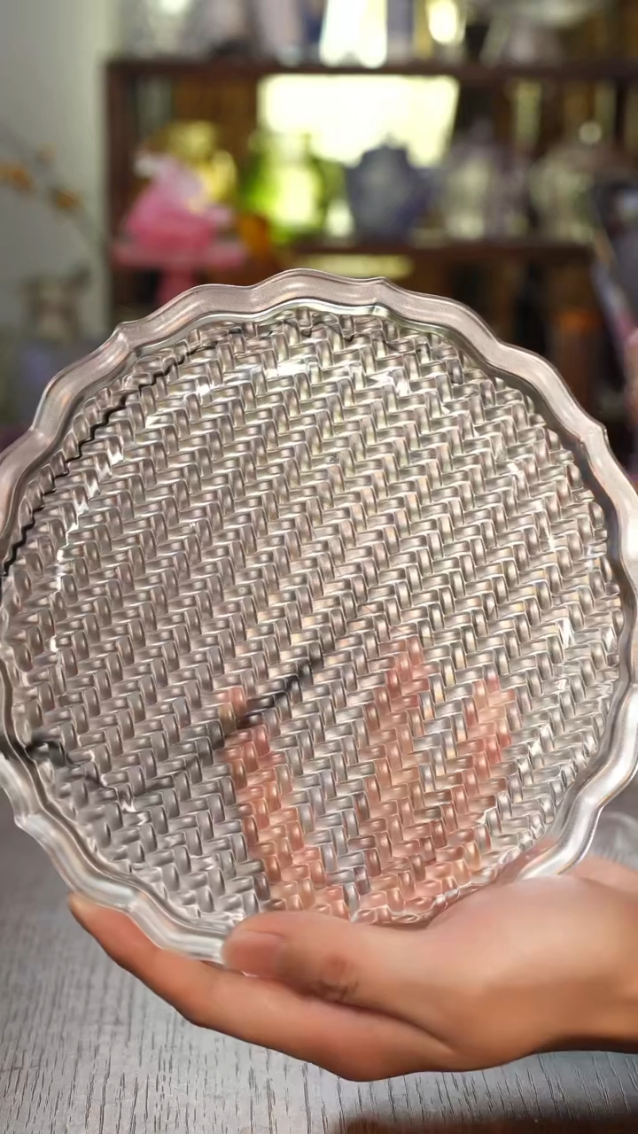 闪购浅墨黑圆盘壶承