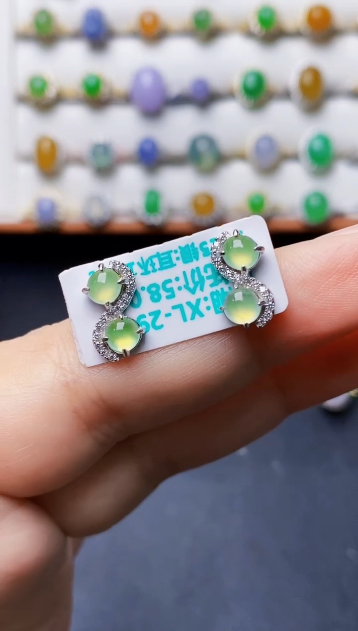 银S925镶嵌戒指翡翠0599