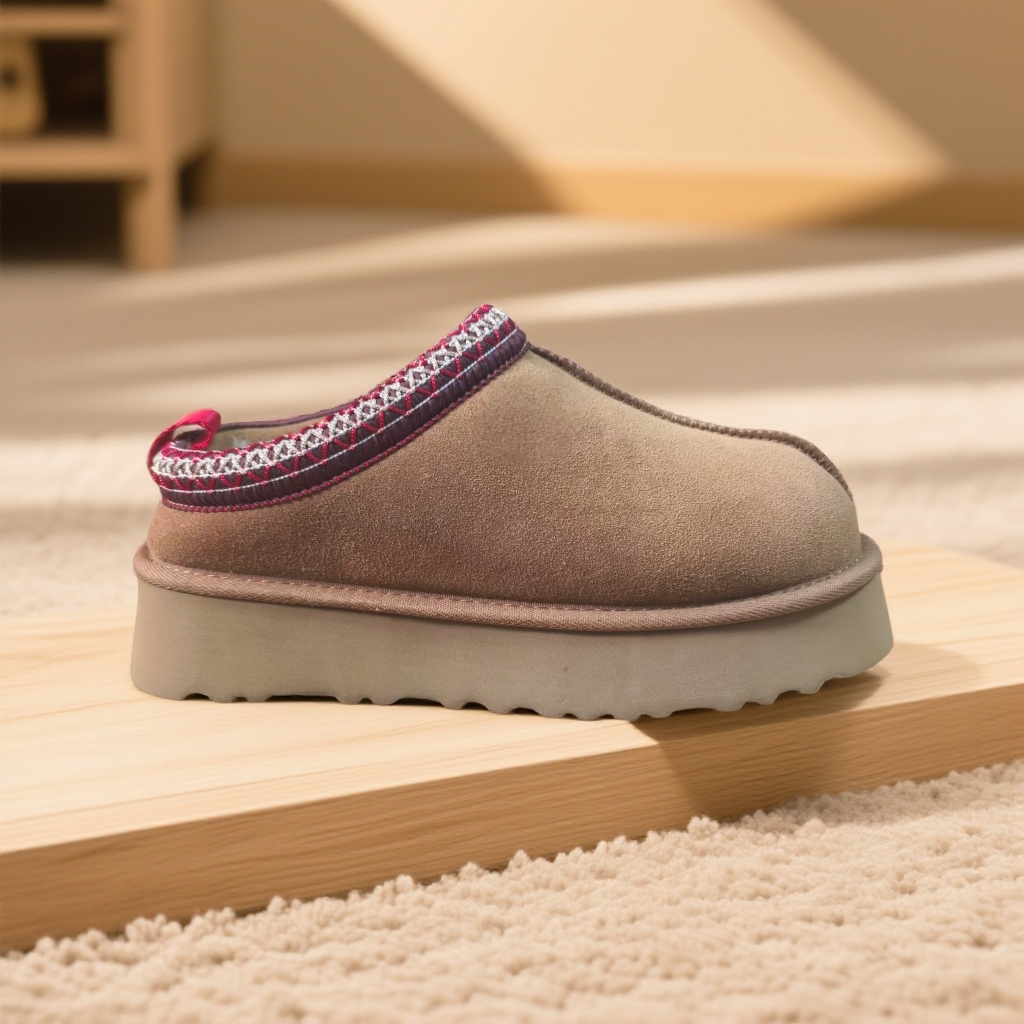 【民族风丨外销版】秋冬季女士舒适厚底Tazzt一脚蹬懒人毛毛鞋