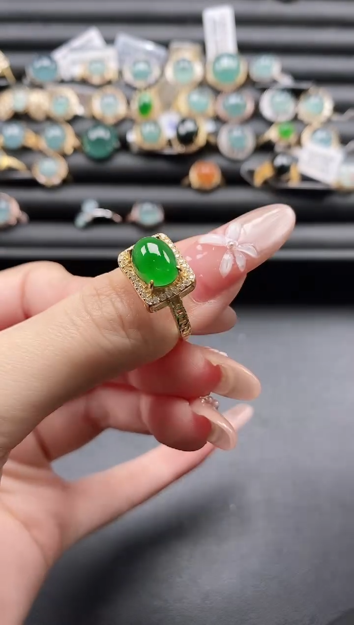 【闪购商品】翡翠戒指银S925镶嵌1111