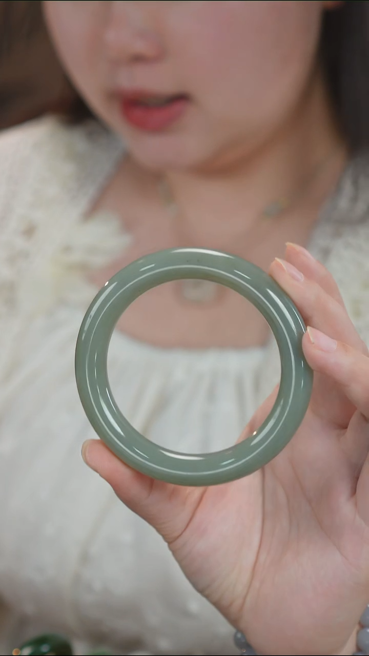 和田玉手镯未镶嵌80【柚子来啦】和田玉拍一发一62