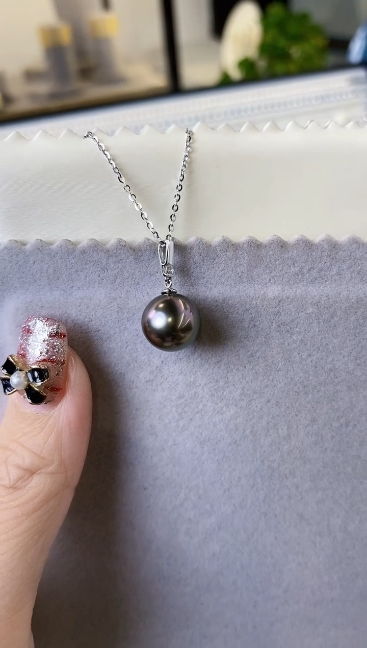 【闪购商品】海水珍珠吊坠(不含链)18K金镶嵌10-11海水珍珠吊坠