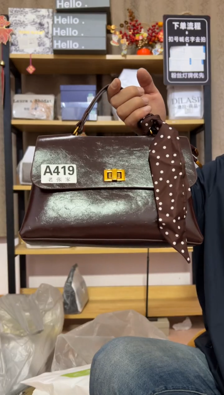 小牛剖层皮革老张家女包419