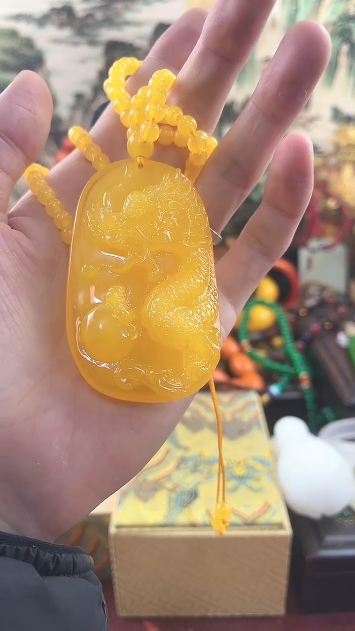 未镶嵌项链蜜蜡【闪购商品】黄色龙牌项链