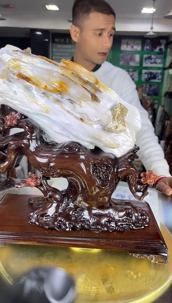 未镶嵌珠宝奇石硅化玉缅甸天然树化玉精品居家摆件