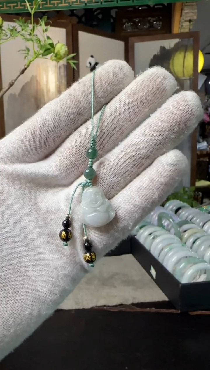 【闪购商品】翡翠挂件未镶嵌翡翠小佛公手机挂