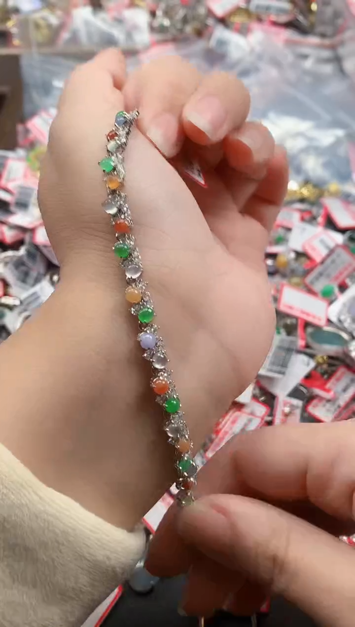 银S925镶嵌戒指翡翠天然A货缅甸翡翠
