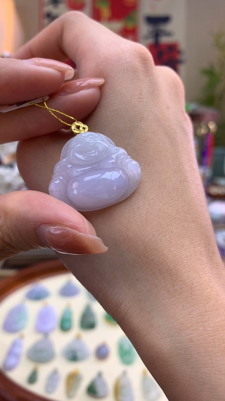 【闪购商品】翡翠颈饰18K金镶嵌佛公