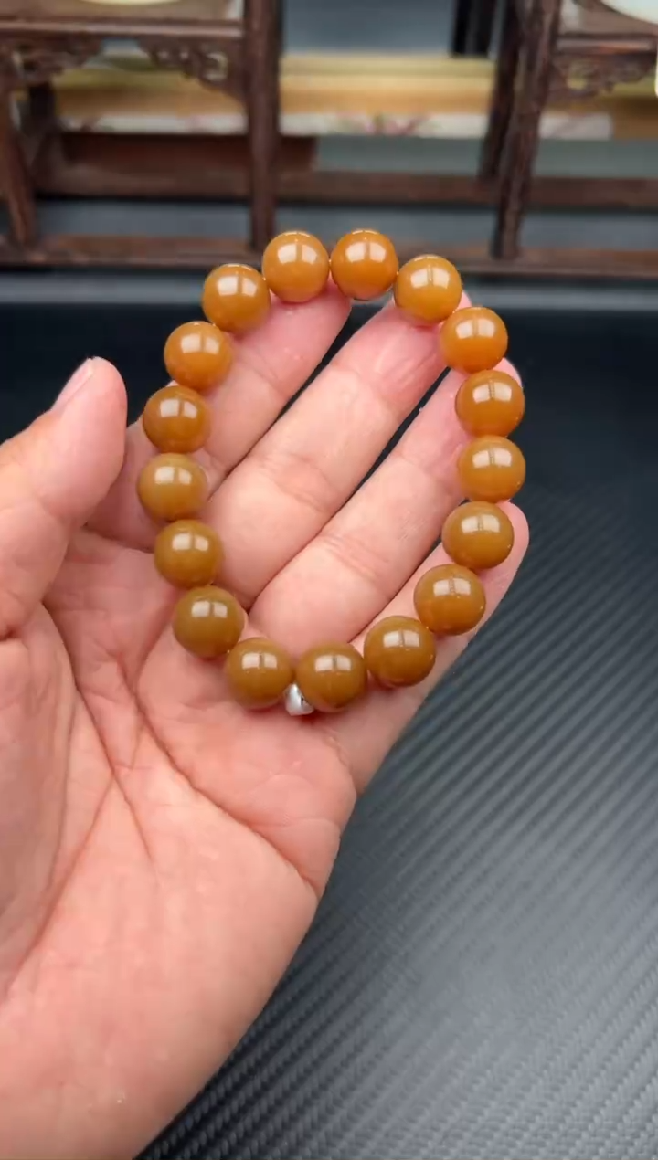 未镶嵌手串和田玉若羌微色差卡12
