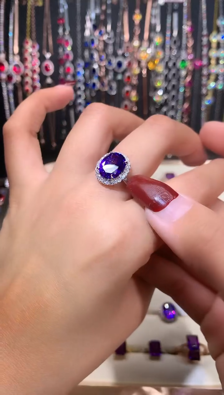 【闪购商品】水晶戒指银S925镶嵌9.11银色