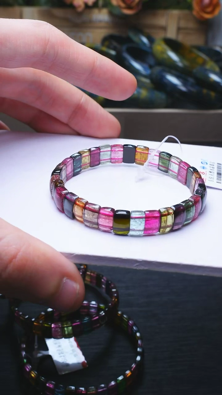 【闪购商品】碧玺L007老料色标碧玺镯牌未镶嵌多样性发其一