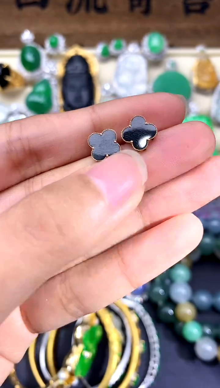 【闪购商品】翡翠耳饰18K金镶嵌148-中国好珍宝