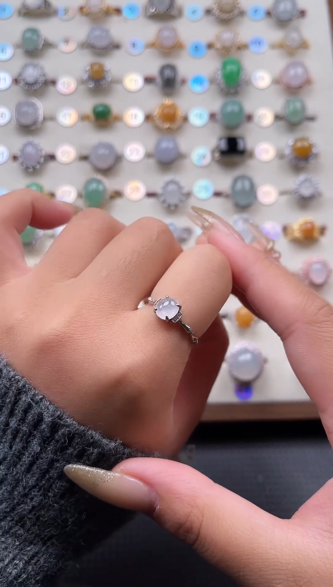 【闪购商品】翡翠戒指银S925镶嵌天然A货翡翠戒指